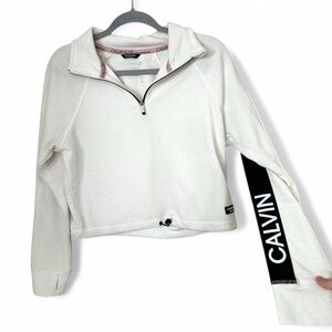 Calvin Klein White Quarter-Zip Pullover